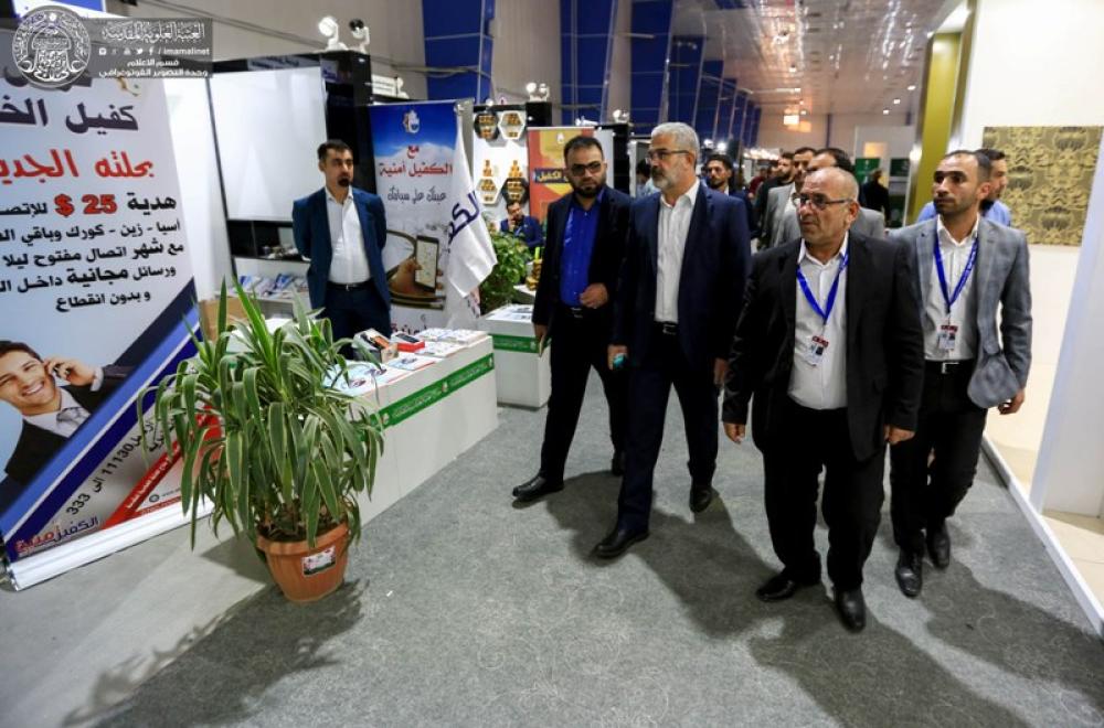 الأمين العام للعتبة العلوية المقدسة يتفقد جناح أقسام العتبة المشاركة في فعاليات "معرض بغداد الدولي"