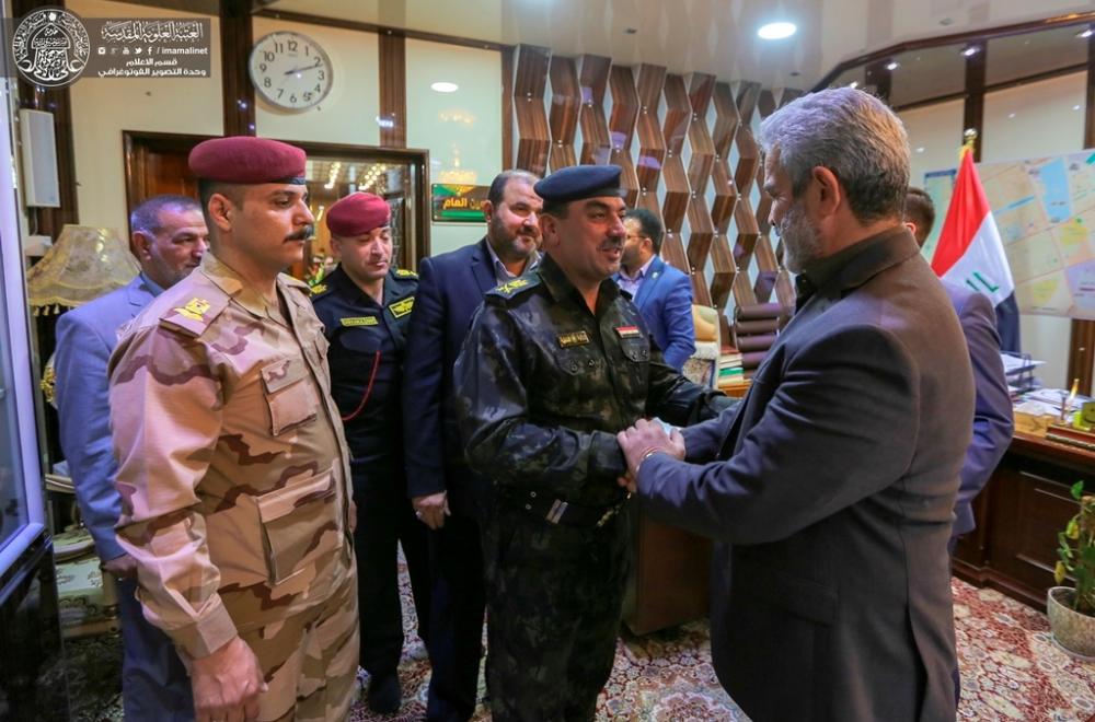 الأمين العام للعتبة العلوية يستقبل قائد عمليات بغداد ومدير شرطة النجف الأشرف
