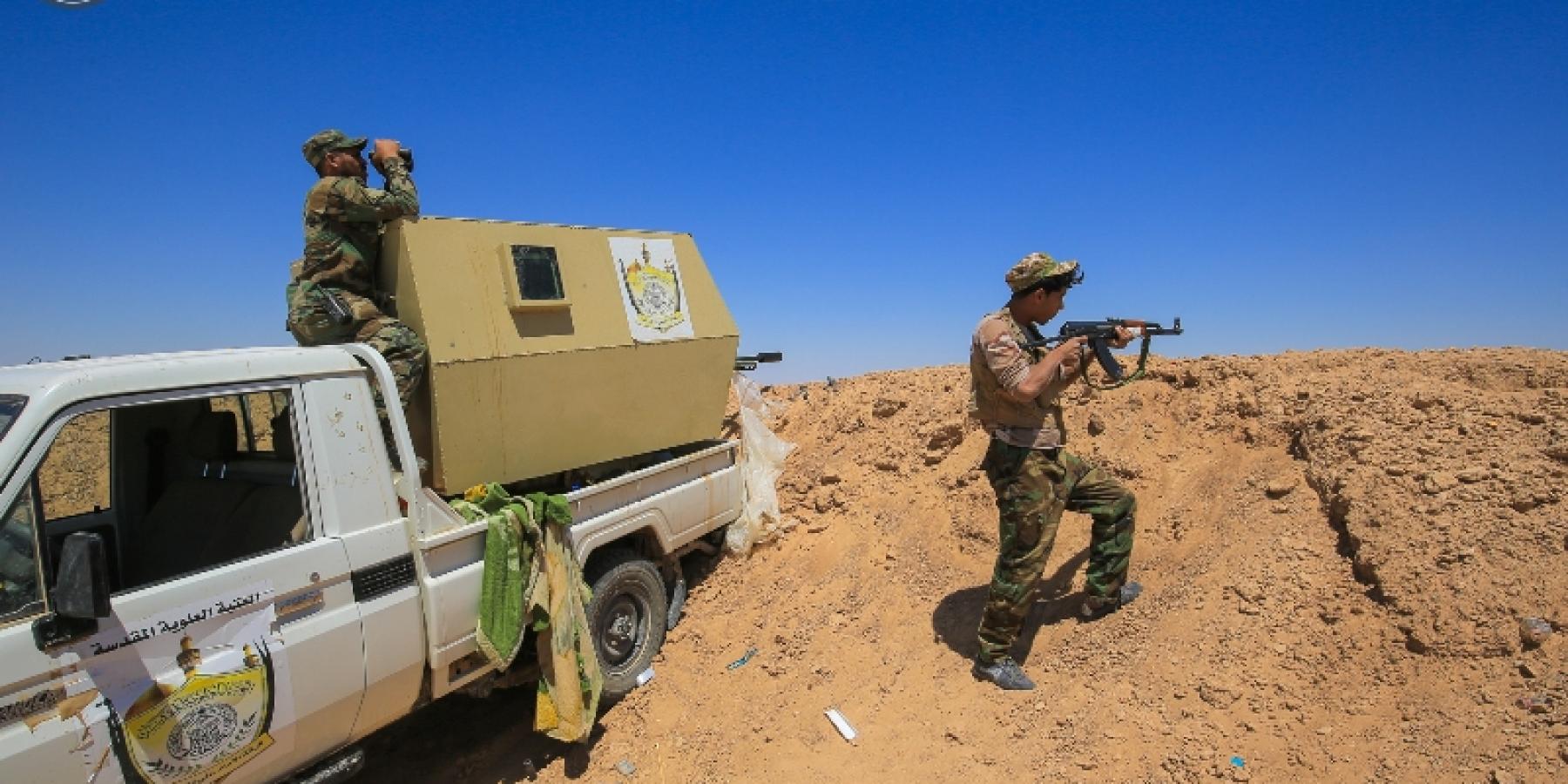 مجاهدو فرقة الإمام علي القتالية التابعة للعتبة العلوية يصدون هجوم إرهابيي داعش ضمن قاطع مسؤوليتهم قرب الحدود السورية