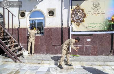 الشؤون الخدمية في العتبة العلوية تستنفر جهودها لخدمة زائري مرقد العسكريين (ع) في ذكرى شهادة الإمام الهادي (ع)