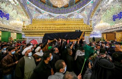 تشييع جثمان العلامة سماحة السيد علي عبد الحكيم الصافي وكيل المرجعية الدينية العليا في محافظة البصرة - صور -
