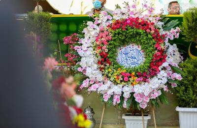 منتسبو العتبة العلوية يؤدون مراسم الزيارة الصباحية ويقدمون التهاني بمناسبة ولادة أبي الفضل العباس ( عليه السلام )