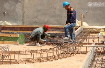 قسم الشؤون الهندسية في العتبة العلوية يباشر بمشروع الدور المستحدثة في مجمع قنبر السكني