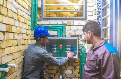  التأسيسات الصحية في قسم الشؤون الهندسية تنفذ أعمالا متنوعة في مفاصل العتبة العلوية المقدسة