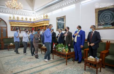 الأمانة العامة للعتبة العلوية المقدسة تستقبل المنتسبين المهنئين بعيد الأضحى المبارك
