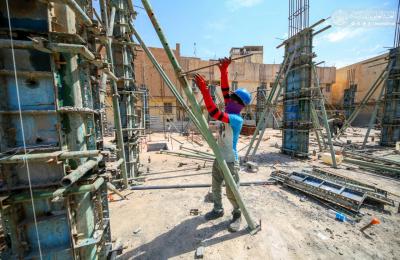 قسم الشؤون الهندسية في العتبة العلوية يستأنف أعماله في مشروع ( المركز العلوي للفكر والثقافة )