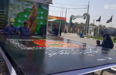 مساهمة ميدانية لشعبة الإعلانات في العتبة العلوية لإظهار معالم الحزن الخاصة بإحياء مراسم عاشوراء