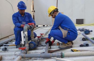 التأسيسات الصحية بقسم الشؤون الهندسية تستنفر جهودها لخدمة الزائرين في شهر الاحزان 