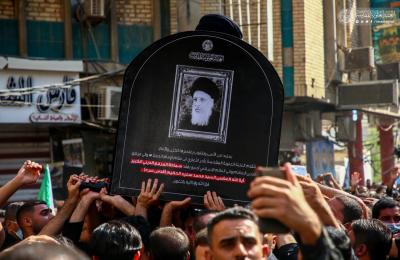 جثمان المرجع الديني آية الله العظمى سماحة السيد محمد سعيد الحكيم (قده) يوارى الثرى بعد تشييع تقدمه العلماء والفضلاء ومختلف أطياف المجتمع – صور- 