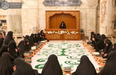 دار القرآن الكريم النسوية في العتبة العلوية تستضيف طالبات نظيرتها في العتبة الحسينية المقدسة