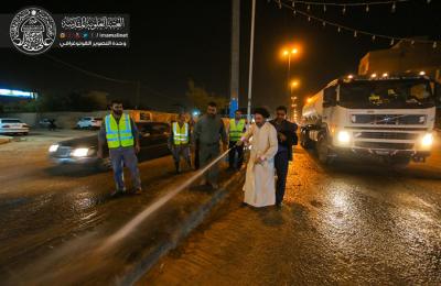 الأمين العام للعتبة العلوية المقدسة يشرف ميدانياً على حملة تنظيف عدد من الشوارع في المدينة القديمة