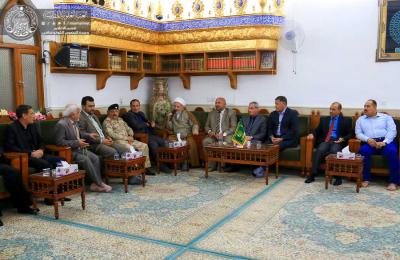  قسمي العلاقات العامة والشؤون الدينية في العتبة العلوية المقدسة يستقبلان وفد قائد القوات البرية العراقية ووفد مديرية تربية محافظ صلاح الدين 