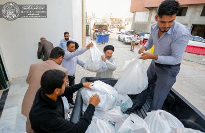 الأمين العام للعتبة العلوية المقدسة يشرف ميدانيا على حملة مساعدة العوائل المتعففة 