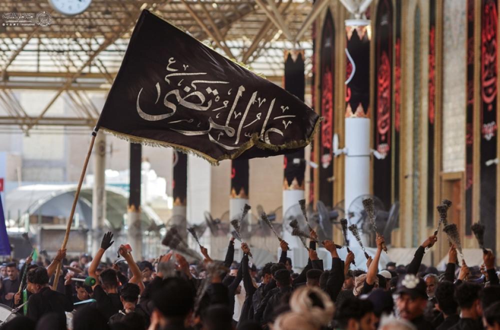هيئة مواكب العتبة العلوية تستقبل مواكب العزاء في ذكرى رحيل سيد الكائنات (صلى الله عليه وآله وسلم) 