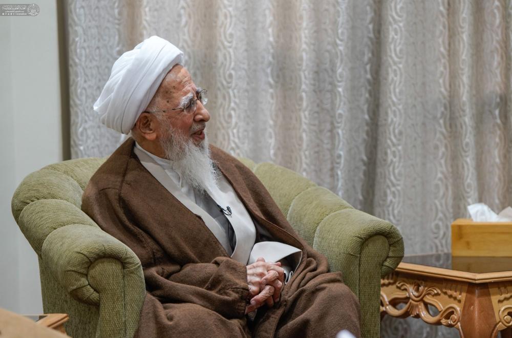 الأمين العام للعتبة العلوية المقدسة يلتقي المرجع الديني سماحة الشيخ جوادي آملي