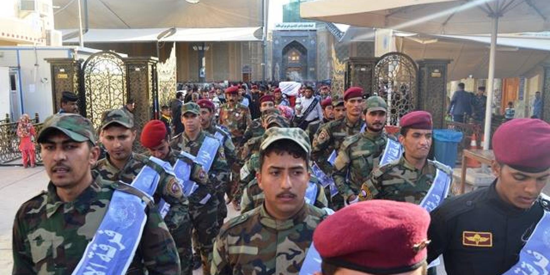 فرقة الامام علي (عليه السلام) القتالية التابعة للعتبة العلوية المقدسة تعلن جهوزيتها للمشاركة بمعركة الانبار
